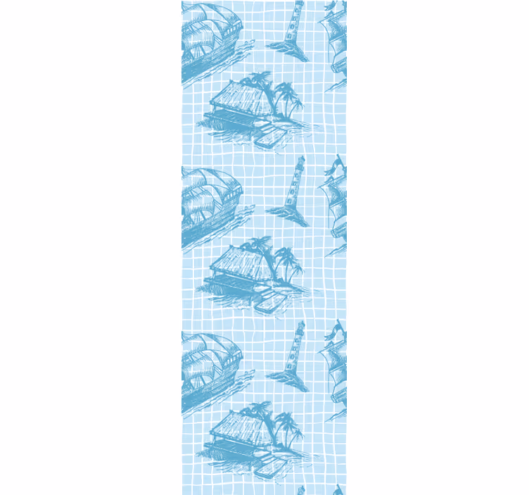 Vintage roller blind westwind toile pattern design - TenStickers