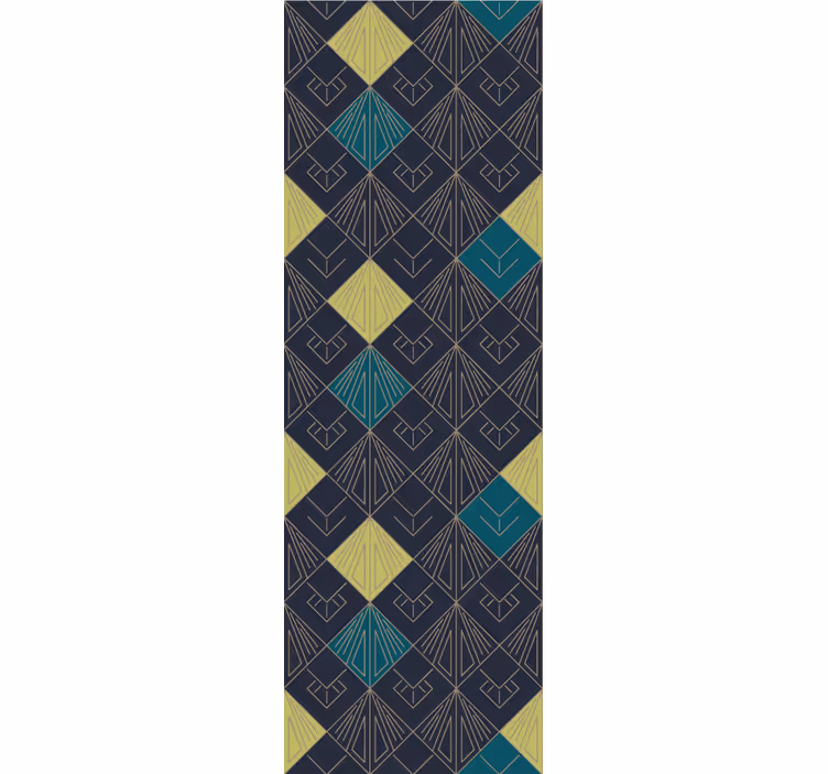 Vintage roller blind in gray and light blue art deco - TenStickers