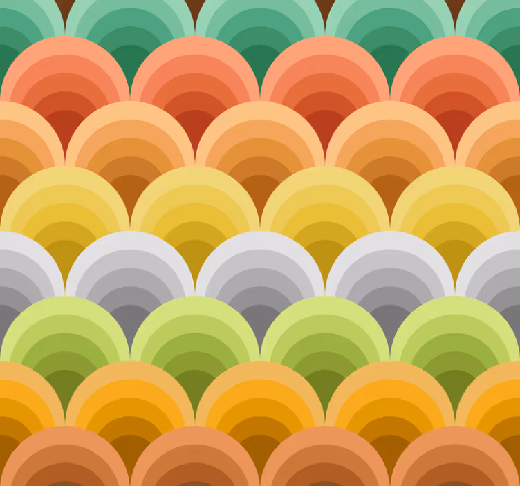 Vintage roller blind in orange circles - TenStickers