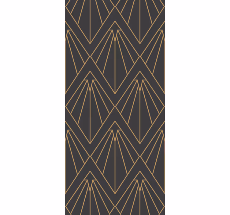 Vintage roller blind with gold diamond line art - TenStickers