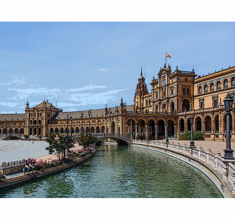 Roller blind for living room plaza españa in seville - TenStickers