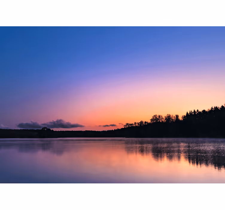 Sunset mazury lake roller blind for living room - TenStickers