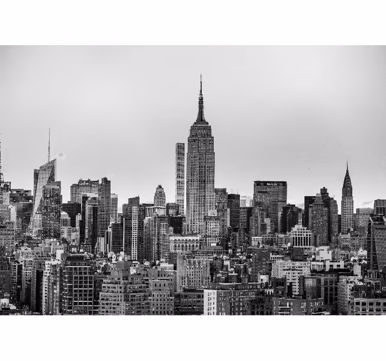 Roller blind for living room new york city black and white - TenStickers