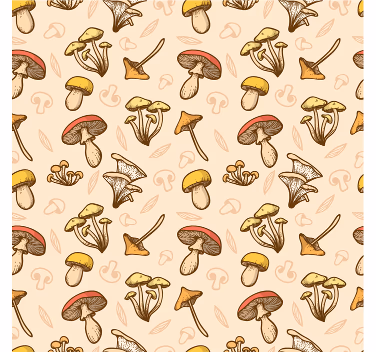 Roller blind for living room with mushroom pattern - TenStickers