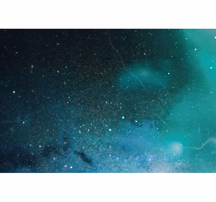 Roller blind for living room blue and green meteor shower - TenStickers