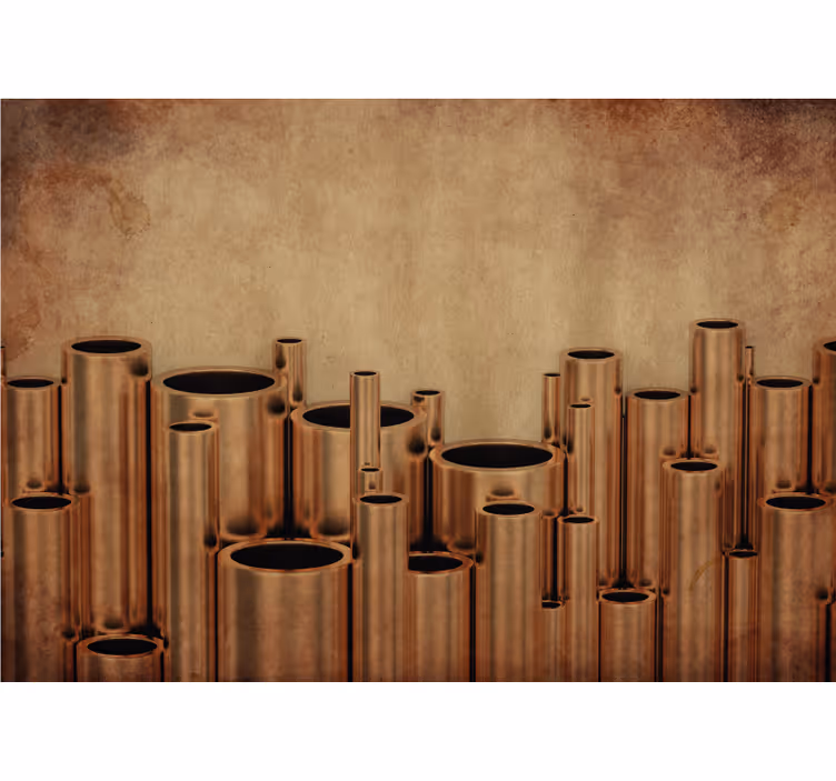Roller blind for living room in industrial copper design - TenStickers