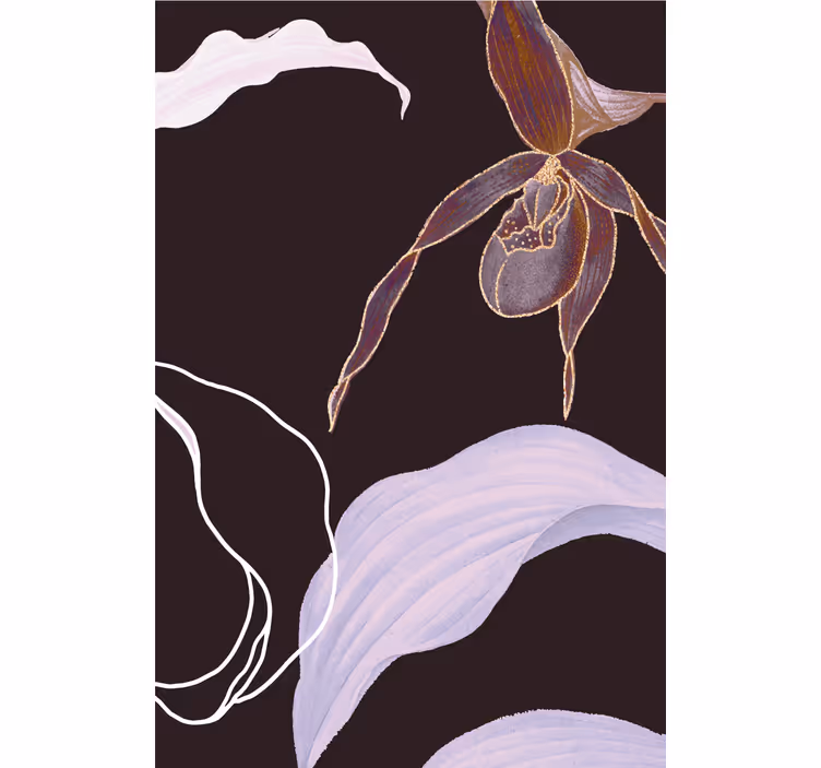 Roller blind for living room in african orchid style - TenStickers