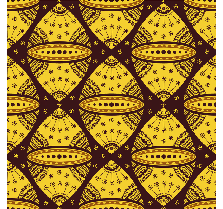 Roller blind for living room african abstract art yellow - TenStickers