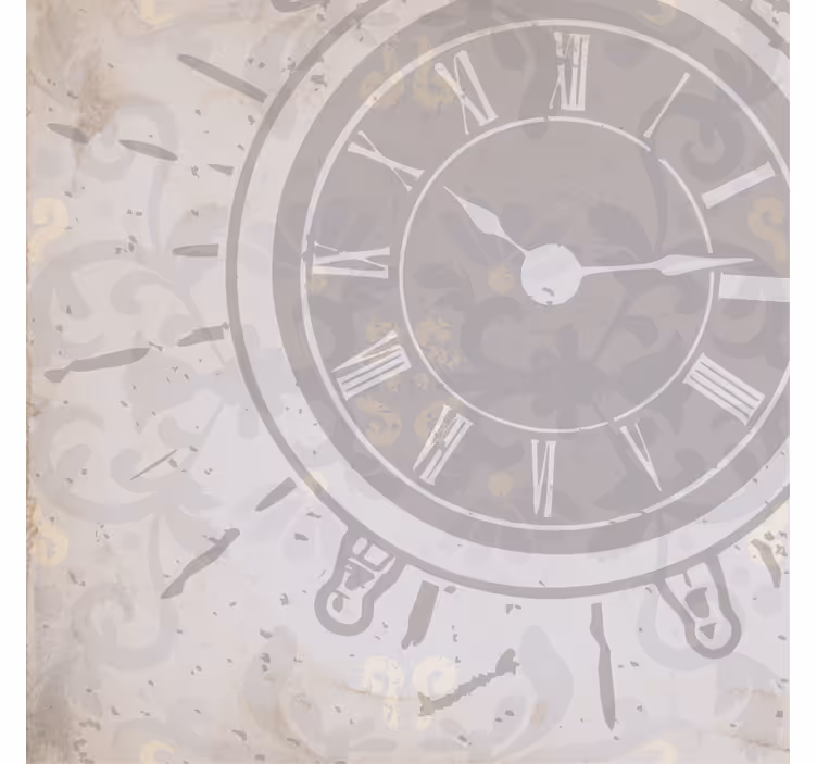 Roller blind for living room white shabby chic clock - TenStickers