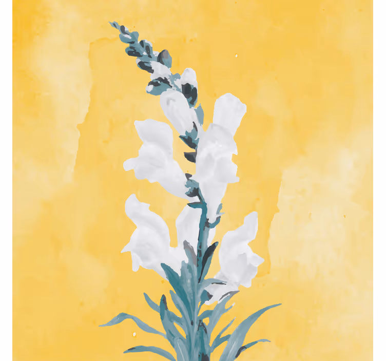 White flowers on yellow roller blind for living room - TenStickers