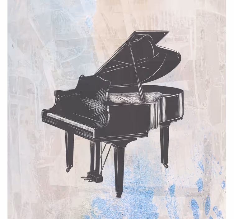 Roller blind for living room shabby chic piano art - TenStickers
