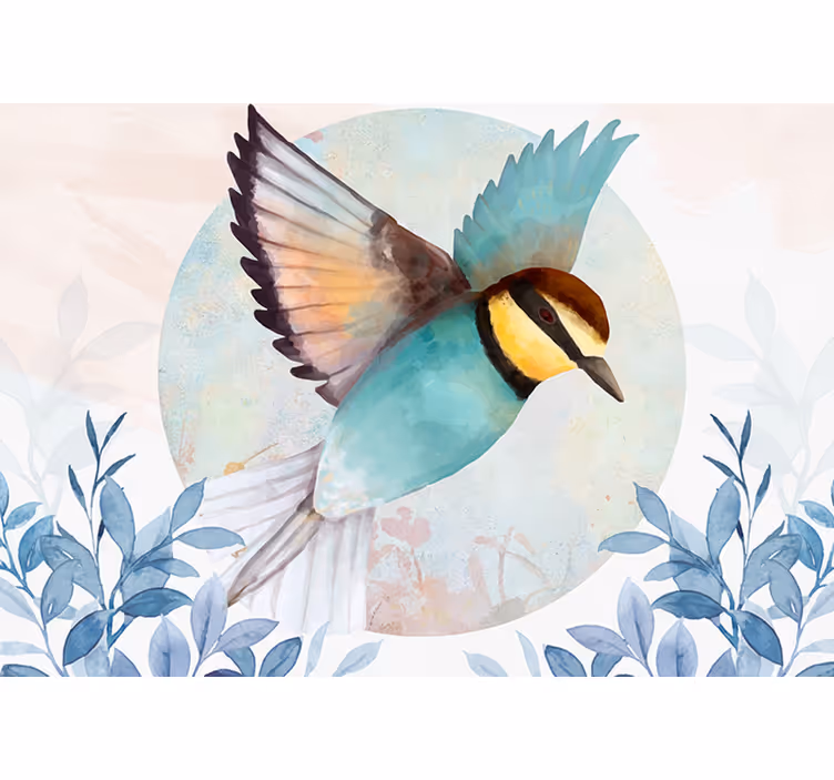 Glamour style artistic bird roller blind for living room - TenStickers