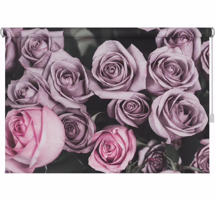 Roller blind for living room elegant pink roses design - TenStickers