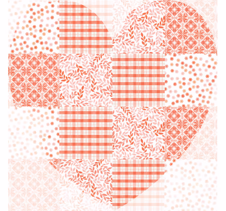 Roller blind for living room patchwork heart design - TenStickers