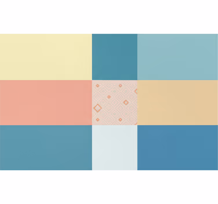 Roller blind for living room in colorful retro patchwork - TenStickers