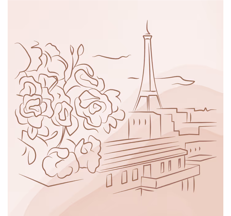Roller blind for living room minimalist eiffel tower - TenStickers