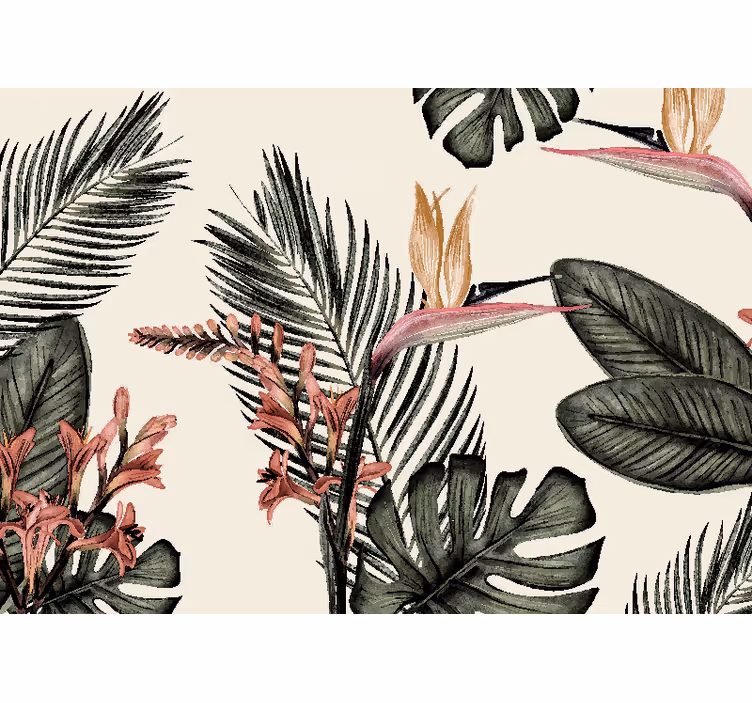 Tropical charcoal roller blind for living room - TenStickers