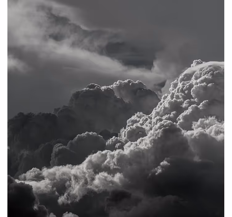 Black and white sky with clouds roller blind for living room - TenStickers