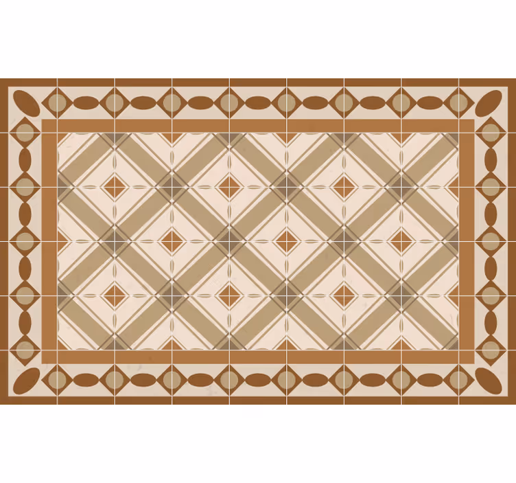 Beige roller blind with portuguese tile design - TenStickers