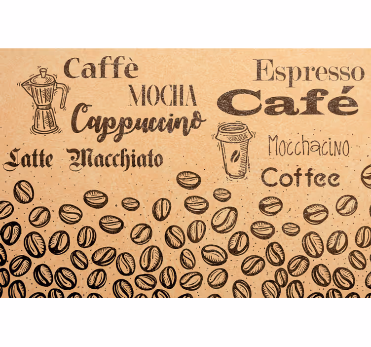 Beige roller blind loving italian coffee - TenStickers