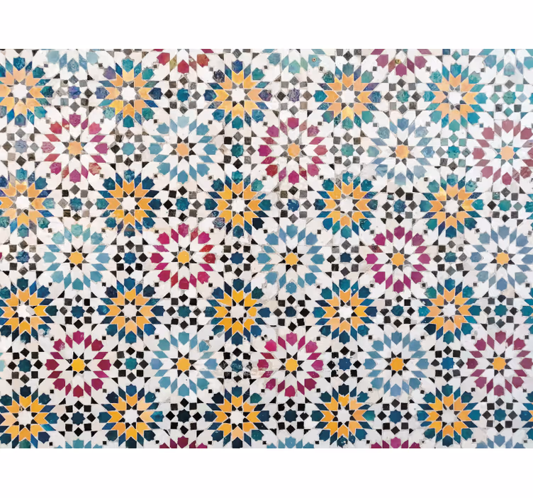 Bedroom roller blind floral colorful mosaic - TenStickers
