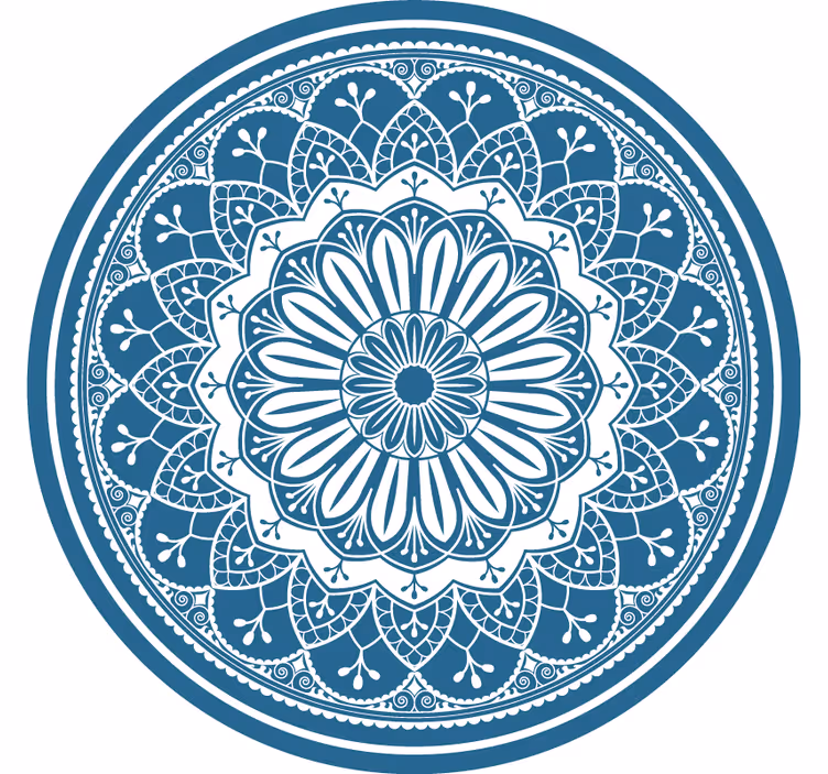 Big mandala print on blue circle bedroom roller blind - TenStickers