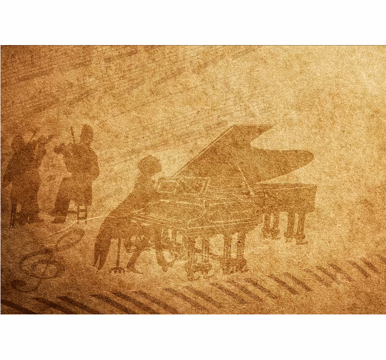 Beige roller blind vintage piano style - TenStickers