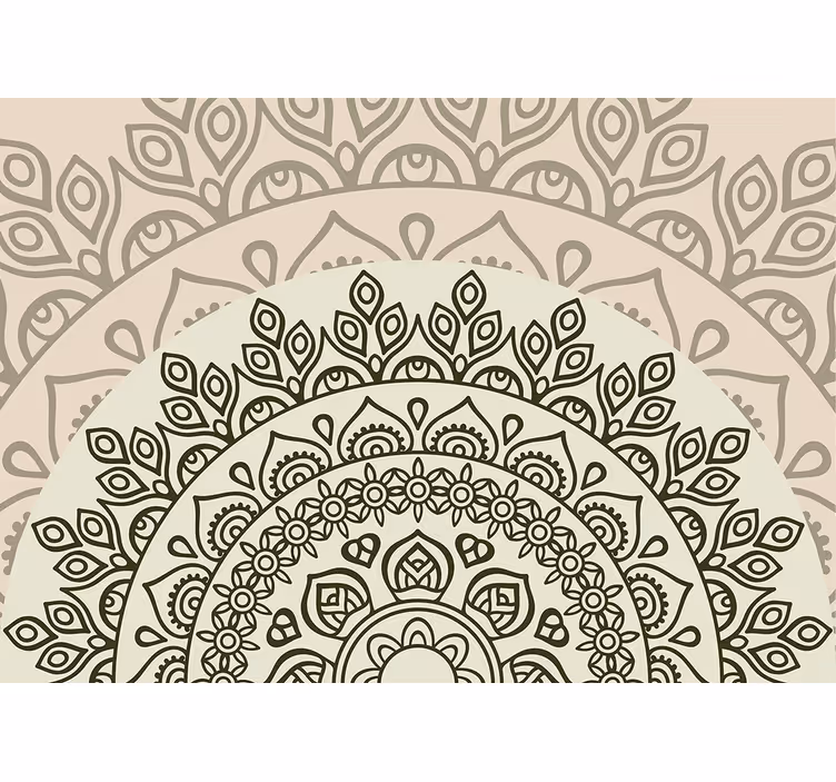Beige roller blind raising sun indian pattern - TenStickers