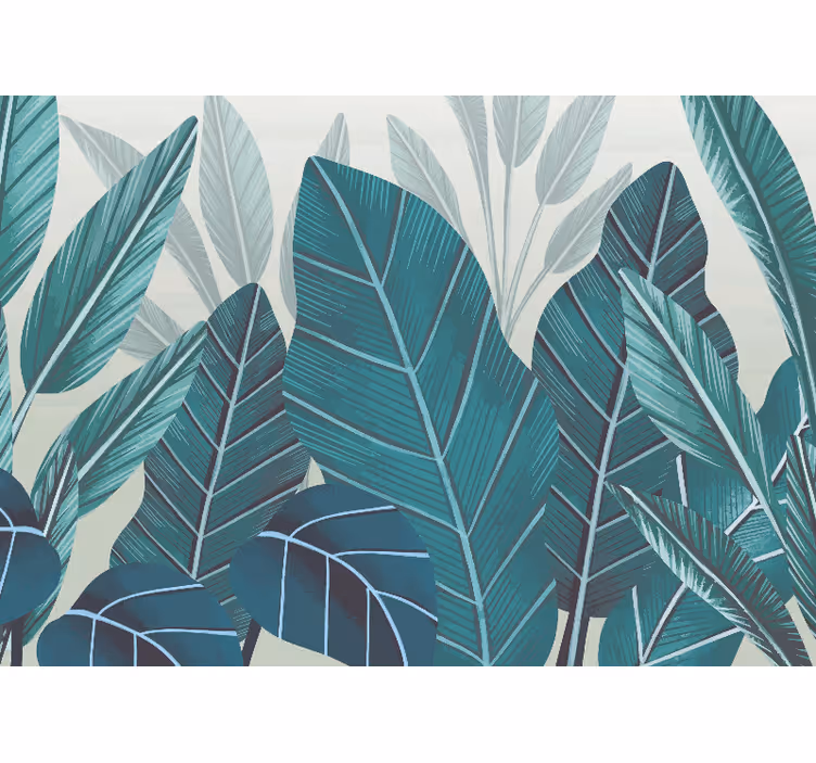 Bedroom roller blind 3d watercolor tropical leaves - TenStickers