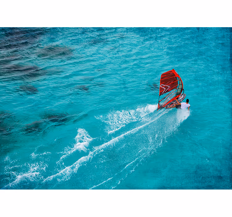 Bedroom roller blind windsurfer on the water - TenStickers