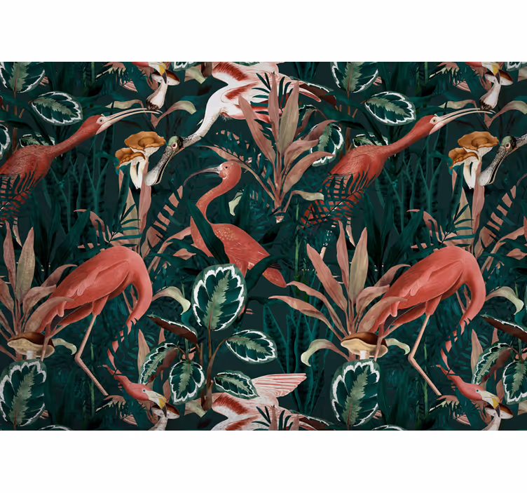 Bedroom roller blind vintage garden exotic birds - TenStickers