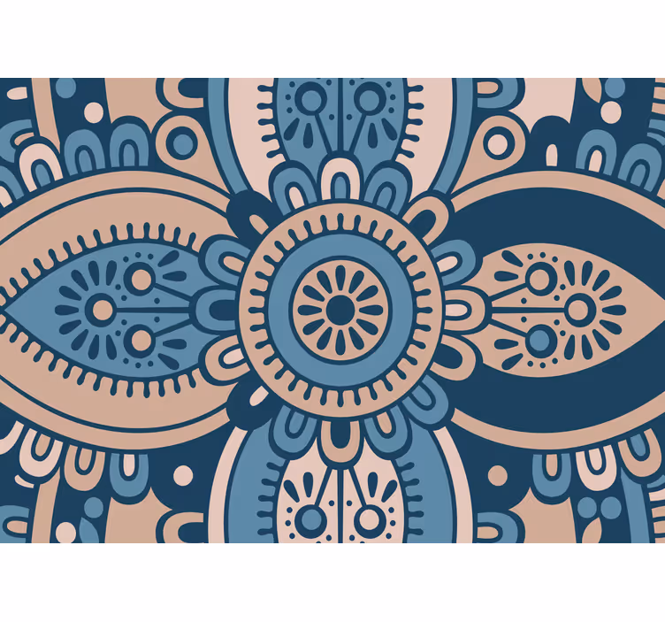 Bedroom roller blind in blue floral mandala - TenStickers