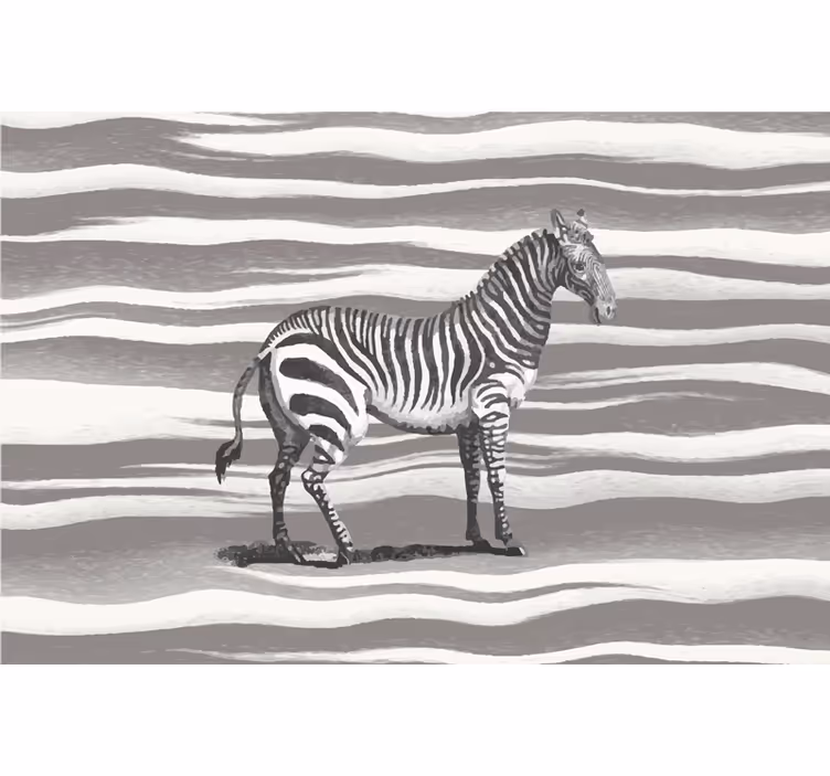 Grey roller blind vintage zebra print - TenStickers