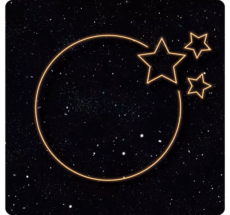 Grey roller blind stars and moon in space - TenStickers