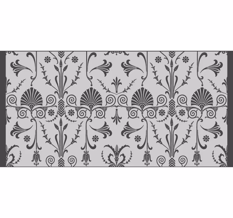 Grey roller blind in french provincial gray floral pattern - TenStickers