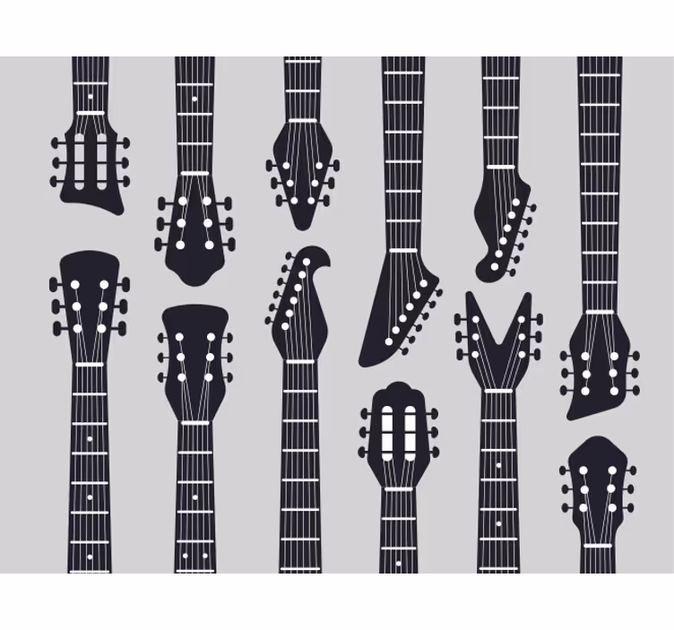 Grey roller blind guitar neck silhouette - TenStickers