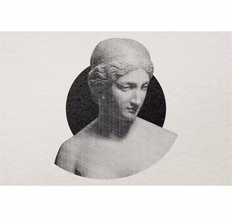 Grey roller blind greek statue engraving design - TenStickers
