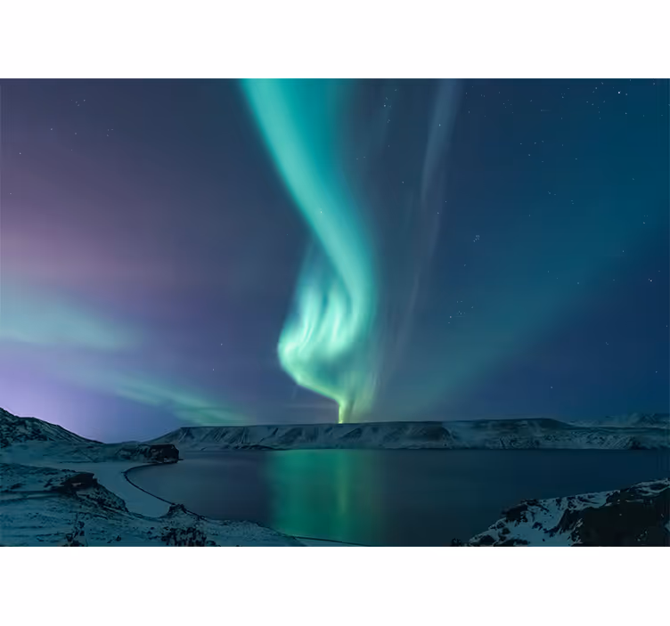 Bedroom roller blind amazing northern light over island - TenStickers