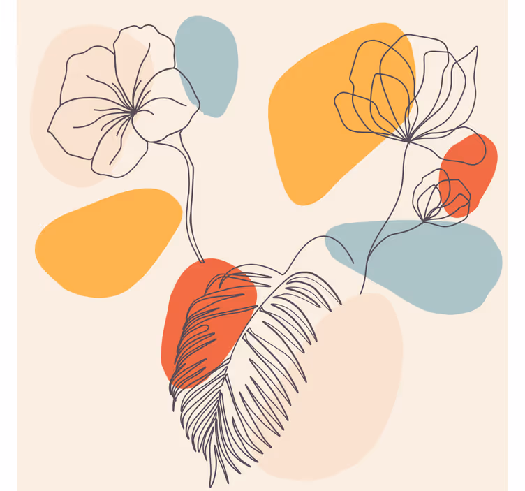 Roller blind for living room botanic wall decor - TenStickers