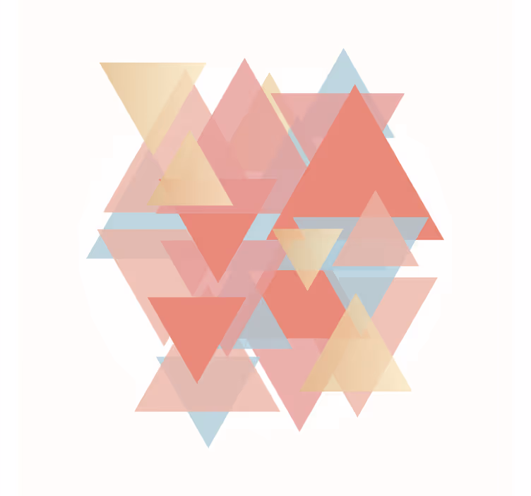 Roller blind for living room pink and gold triangles - TenStickers