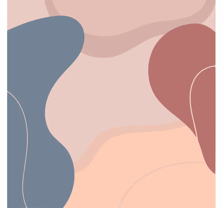 Roller blind for living room in soft wall art tones - TenStickers