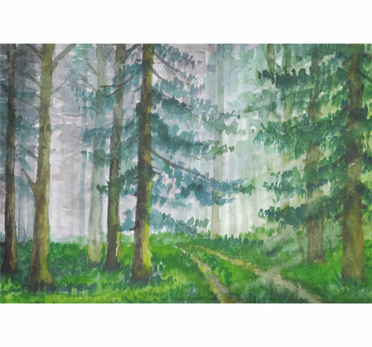 Roller blind for living room scandinavian pine forest - TenStickers