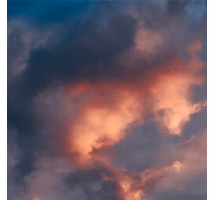 Orange clouds sky roller blind for living room - TenStickers