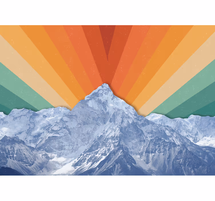 Boho mountains roller blind for living room - TenStickers