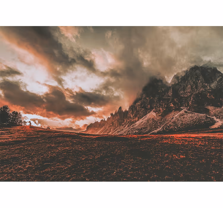 Mountains and colourful sky roller blind for living room - TenStickers