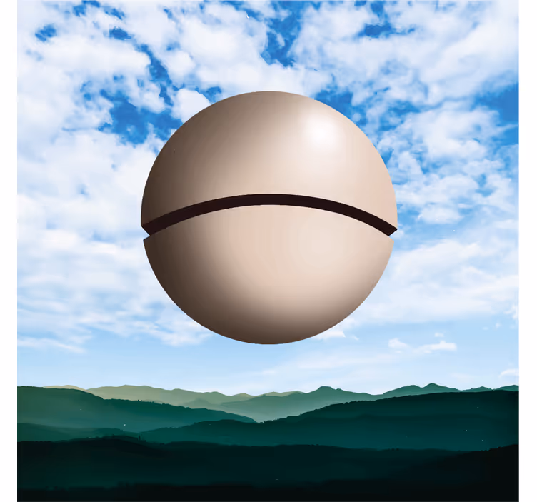 Roller blind for living room magritte sphere - TenStickers