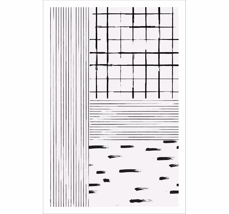 Roller blind for living room with black lines - TenStickers