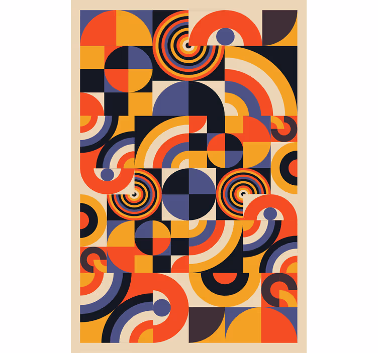Colorful bauhaus circles roller blind for living room - TenStickers
