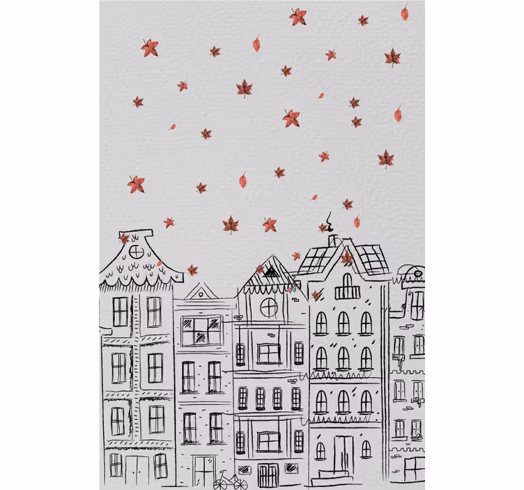 Roller blind for living room autumn amsterdam - TenStickers
