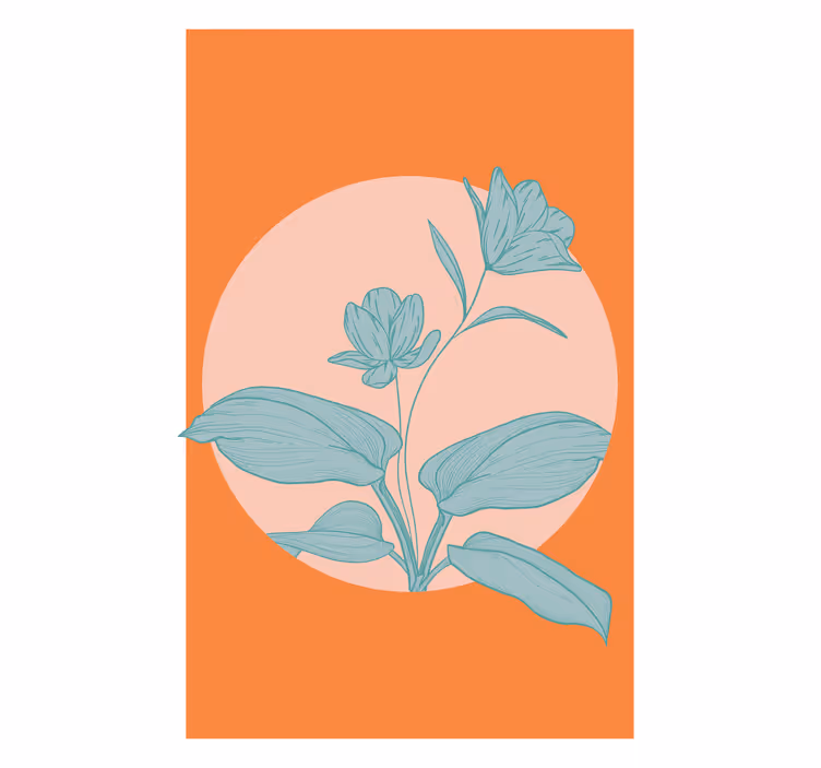Roller blind for living room blue flower - TenStickers